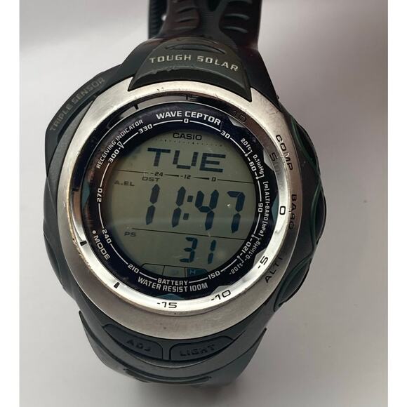 Casio Pathfinder Wave Ceptor Men's Solar Watch 51mm 3043 PAW-1200 *Read* - Picture 1 of 11
